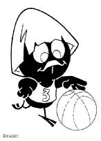 coloriage calimero joue au basket